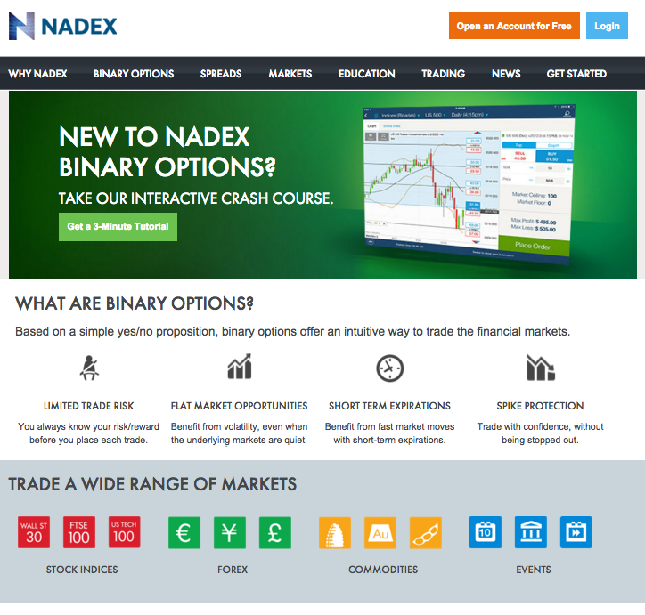Nadex screenshot